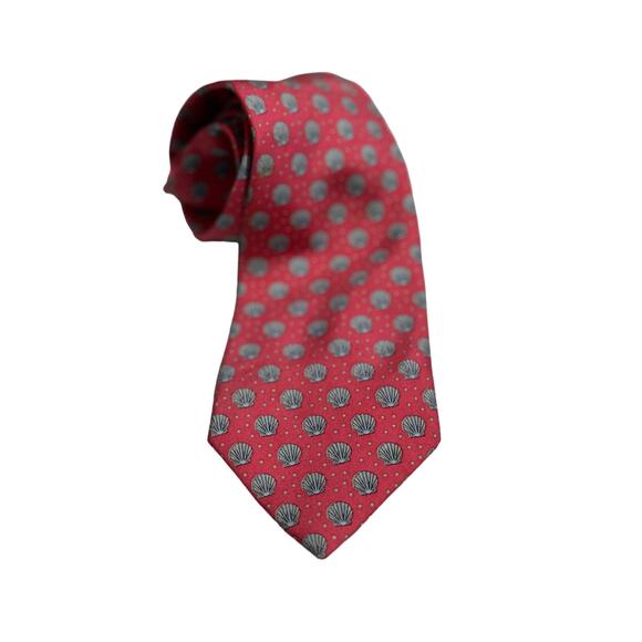 Vineyard Vines Pink Blue Shell Silk Tie - Picture 1 of 5